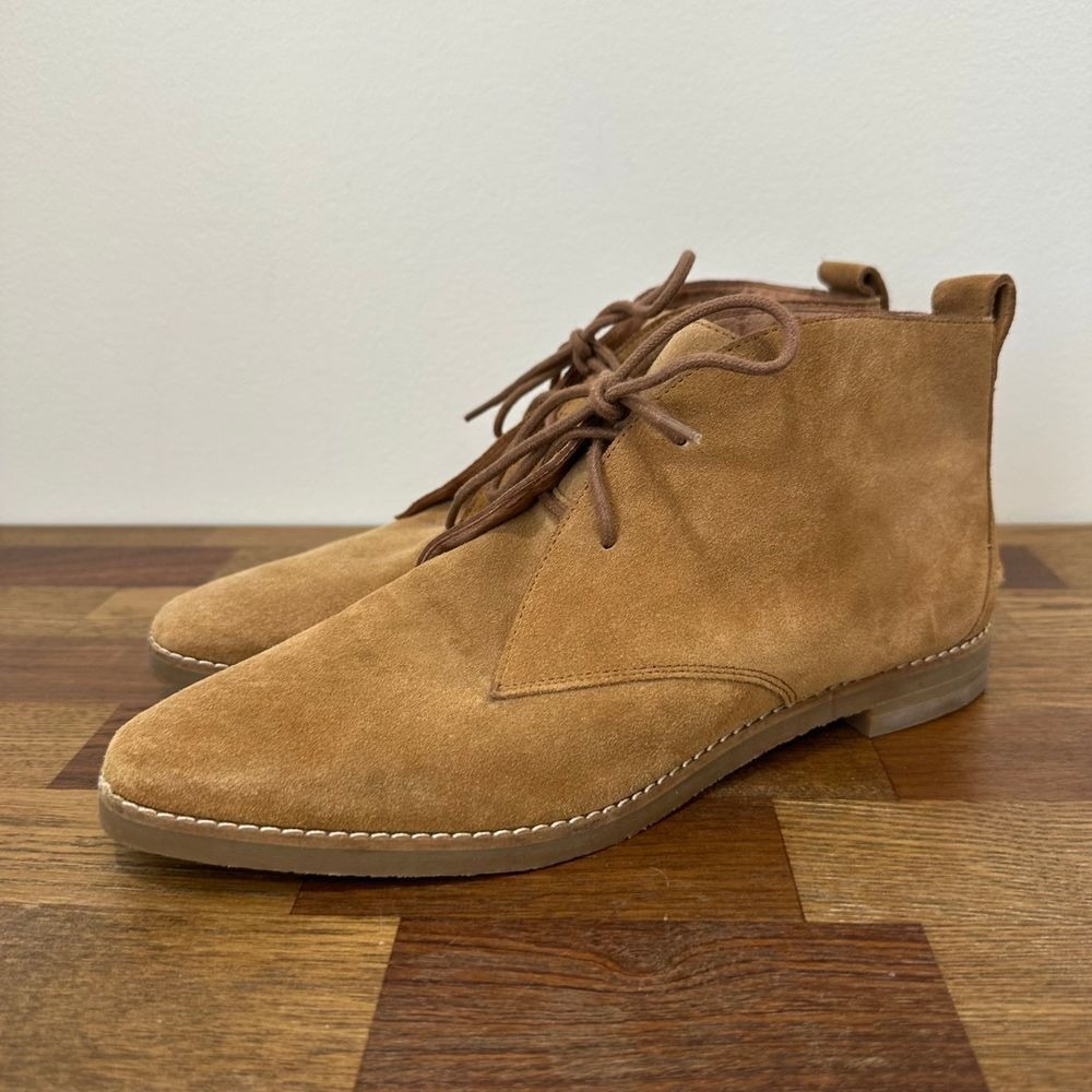 Madewell Womens Nash Chukka Boots 7 Tan Suede Leather Ankle‎ Laceup Almond Toe
